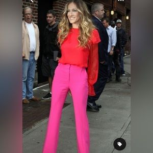 Fuschia bootleg trousers